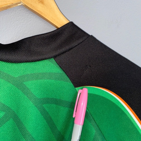 Men's Lg IRELAND Eire Performance Bicycle 2/3 Zip Cycling Jersey Back Pockets - Picture 11 of 13